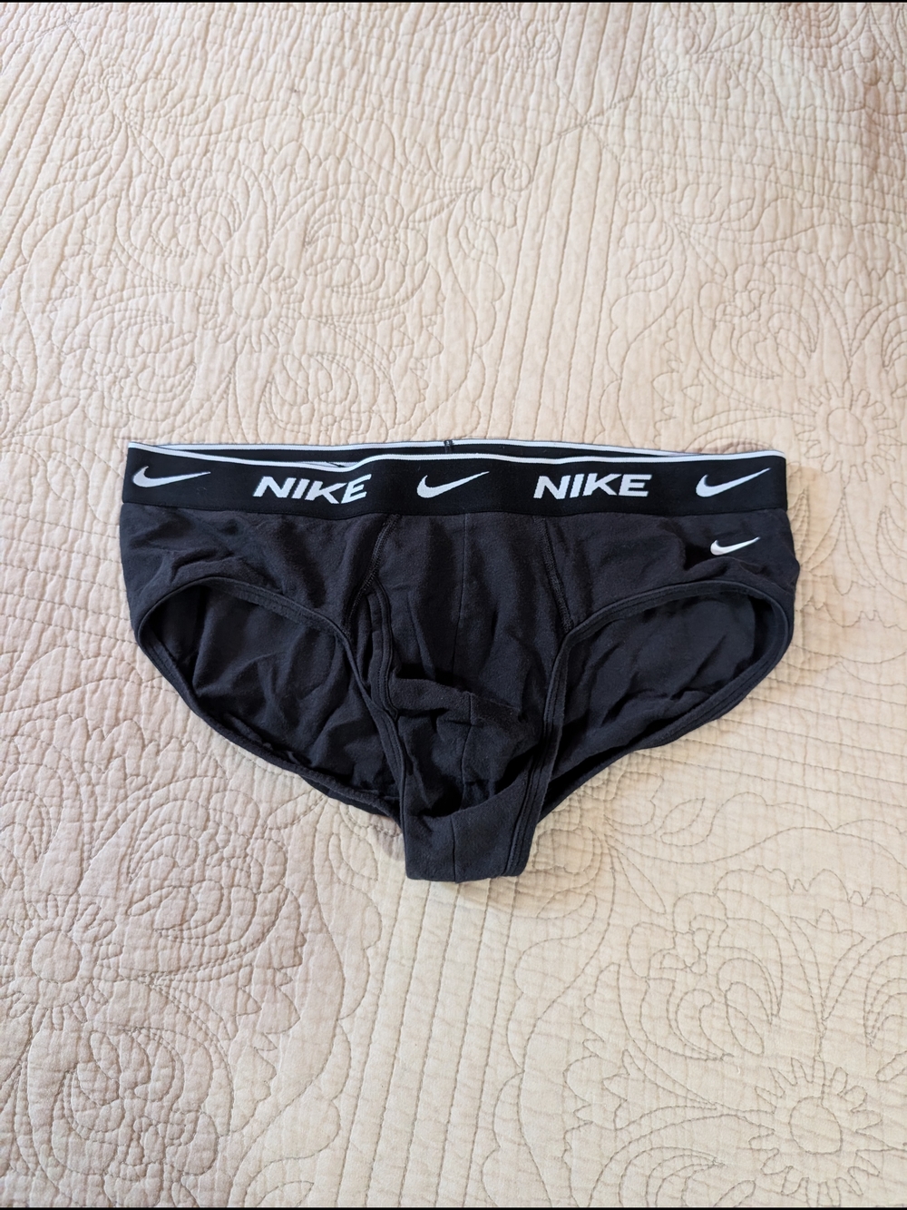 Nike Black Cotton Briefs with Branded Waistband